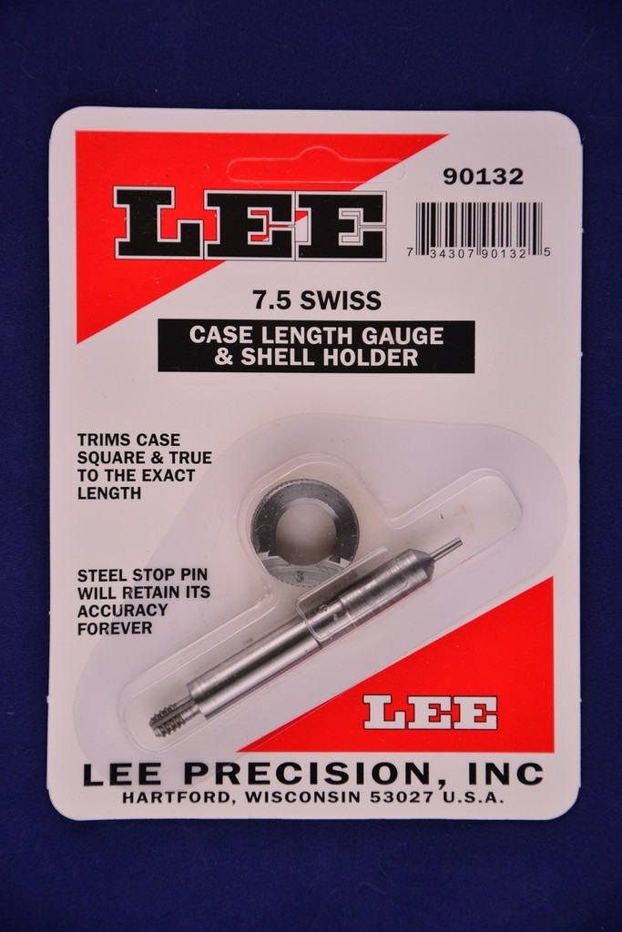 Lee 90132 Case Length Gauge & Shell Holder 7.5 Swiss Swedish #90132