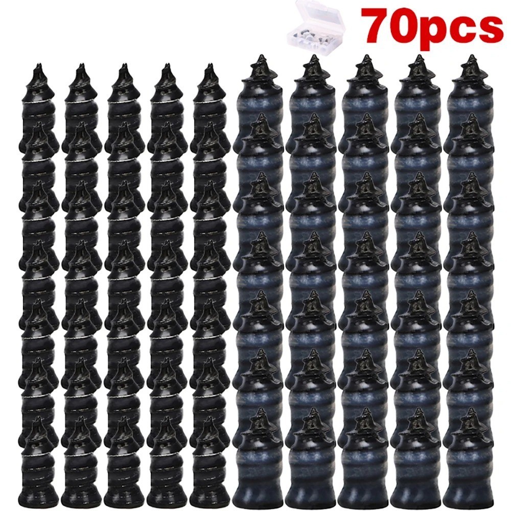 60 Pcs Rubber Tire Nail Repair Kit Screw In Tire Plugs for Car Truck SUV Van
