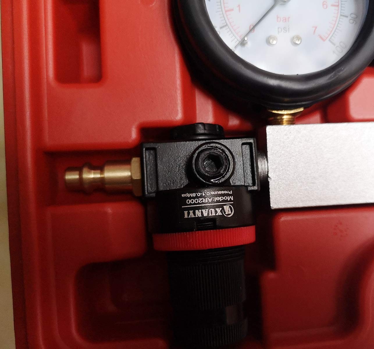 Comprehensive Engine Cylinder Leak Down Tester with Multiple Adapters Included