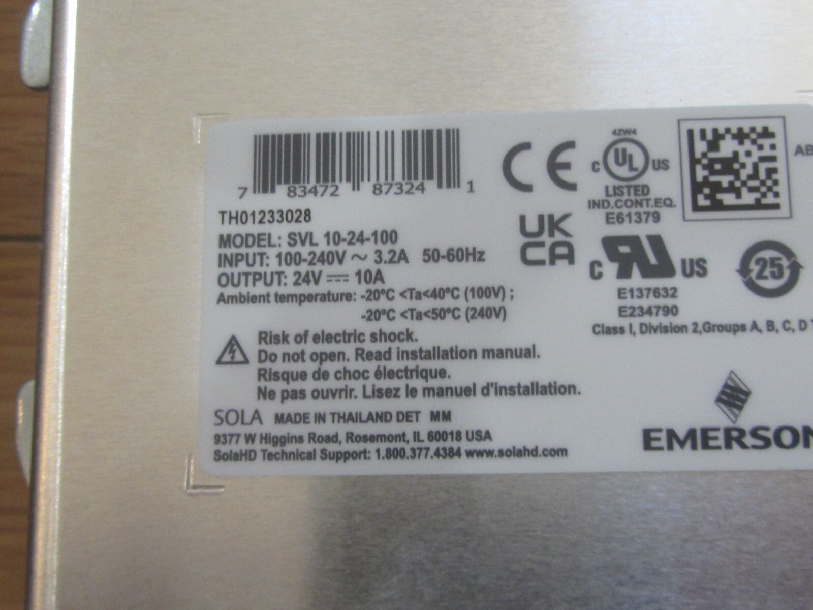 EMERSON SOLA SVL 10-24-100 Power Supply! MINT IN BOX! Feel The POWER! COOL!