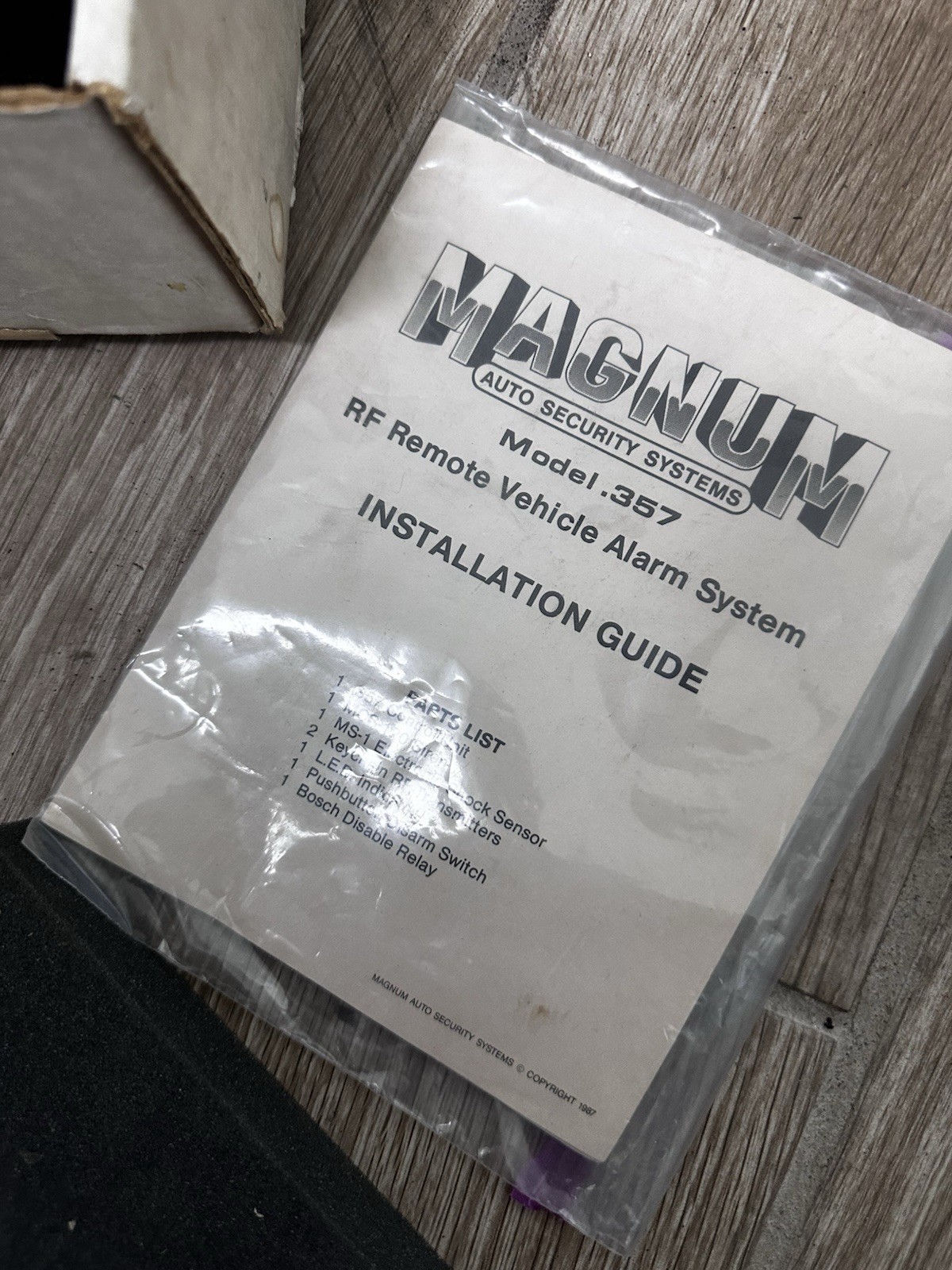 Magnum Auto Security Systems Model 357 Vehicle Alarm System Vintage