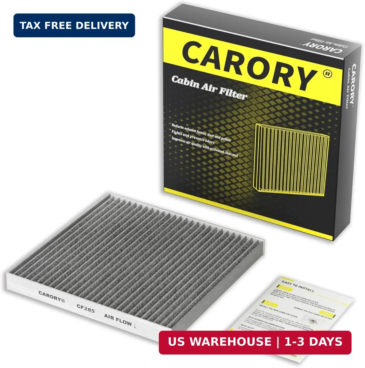 CARORY Cabin Air Filter w/Activated Carbon for Toyota Camry, Corolla, RAV4, High