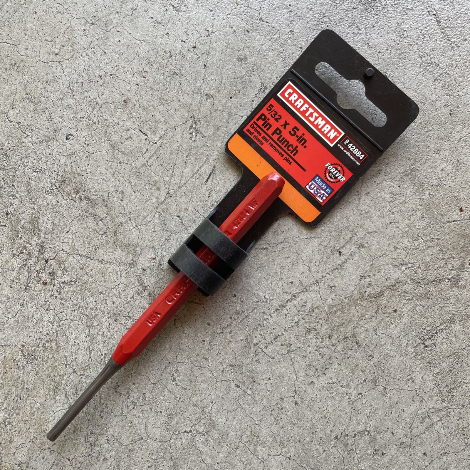 Craftsman 5/32 Pin Punch #42884 Square Shaft 5" Length Made in USA NOS NEW