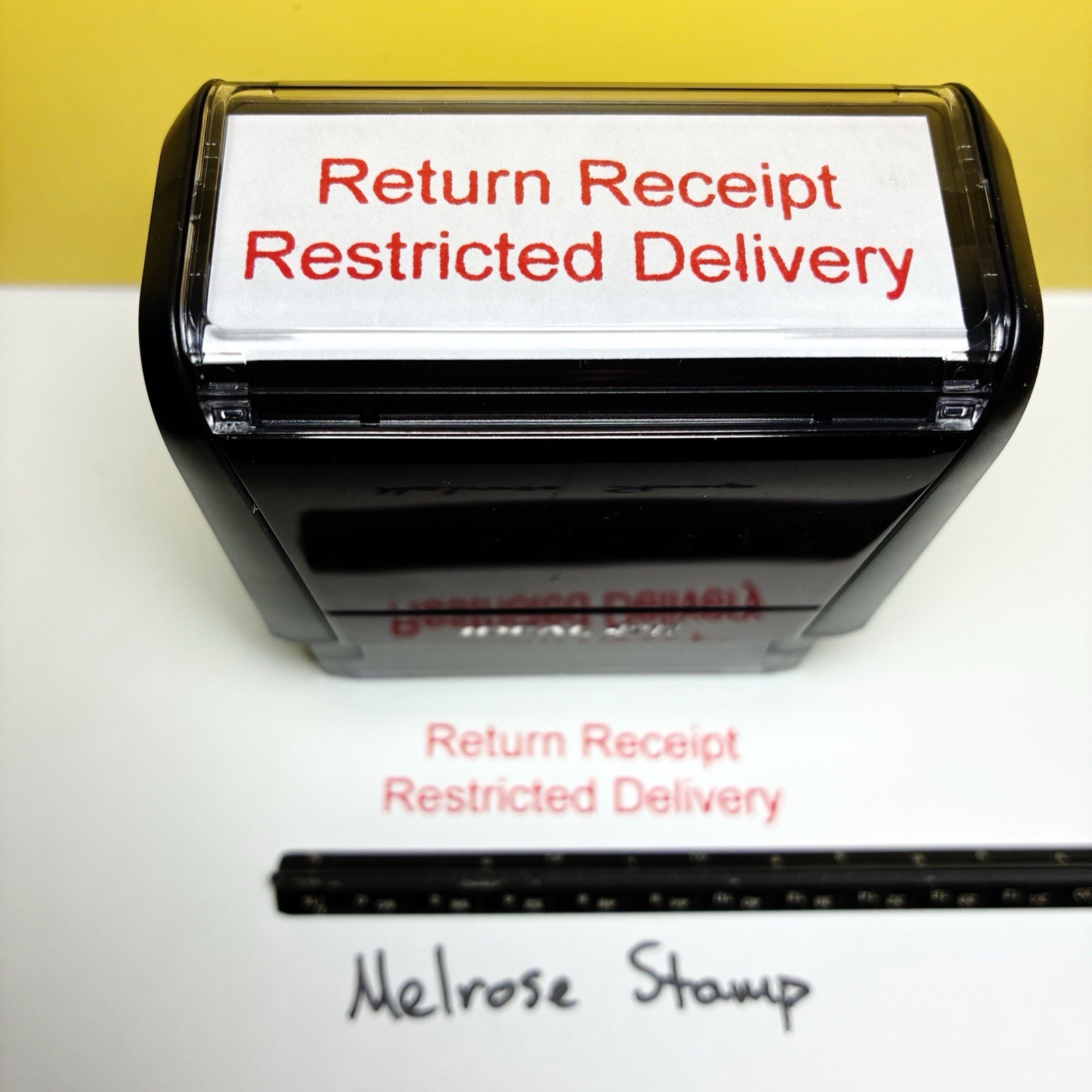 Return Receipt Restricted Delivery Rubber Stamp Red Ink Ideal 4913
