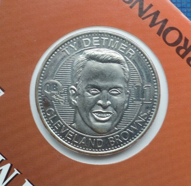 TY DETMER #11  1999 Cleveland Browns collectible coin #2 Giant Eagle FREE SHIP