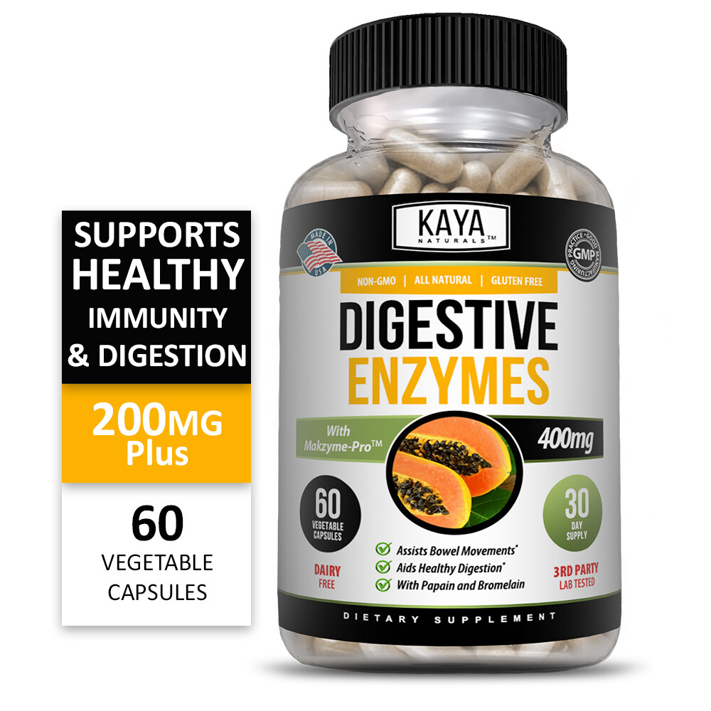 (2 Pack) Digestive Enzymes w/ Prebiotic & Probiotics, Gas, Constipation & Bloat