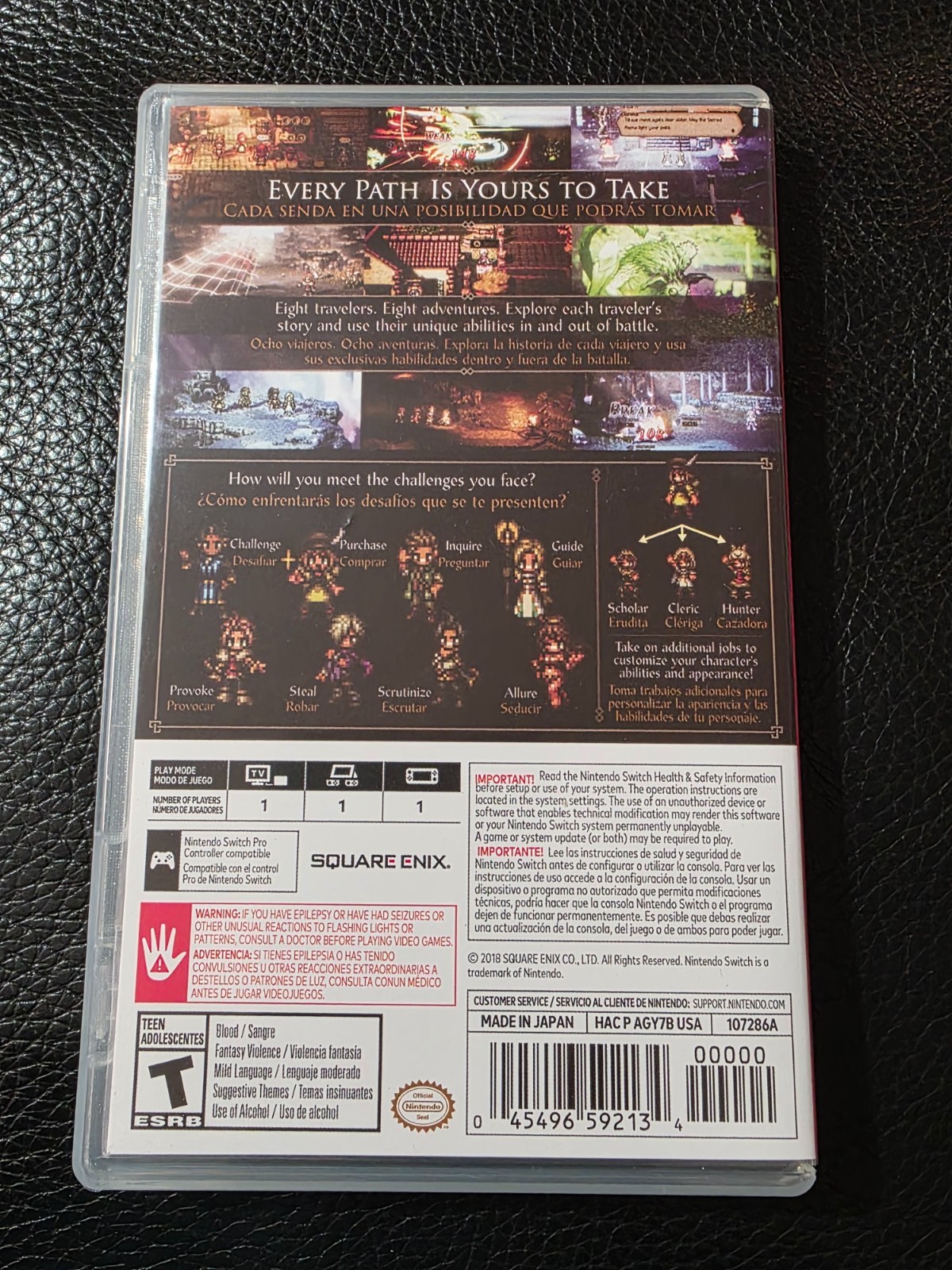 Replacement Case (NO GAME) Nintendo Switch Octopath Traveler