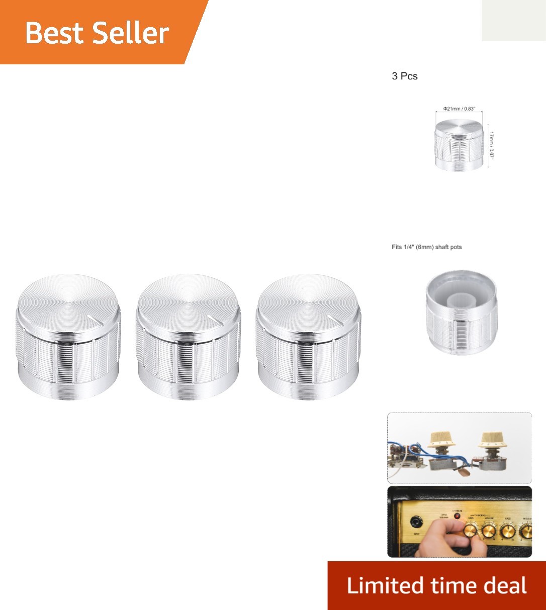 3pcs Versatile Aluminum Control Knobs for Potentiometers - Audio Excellence
