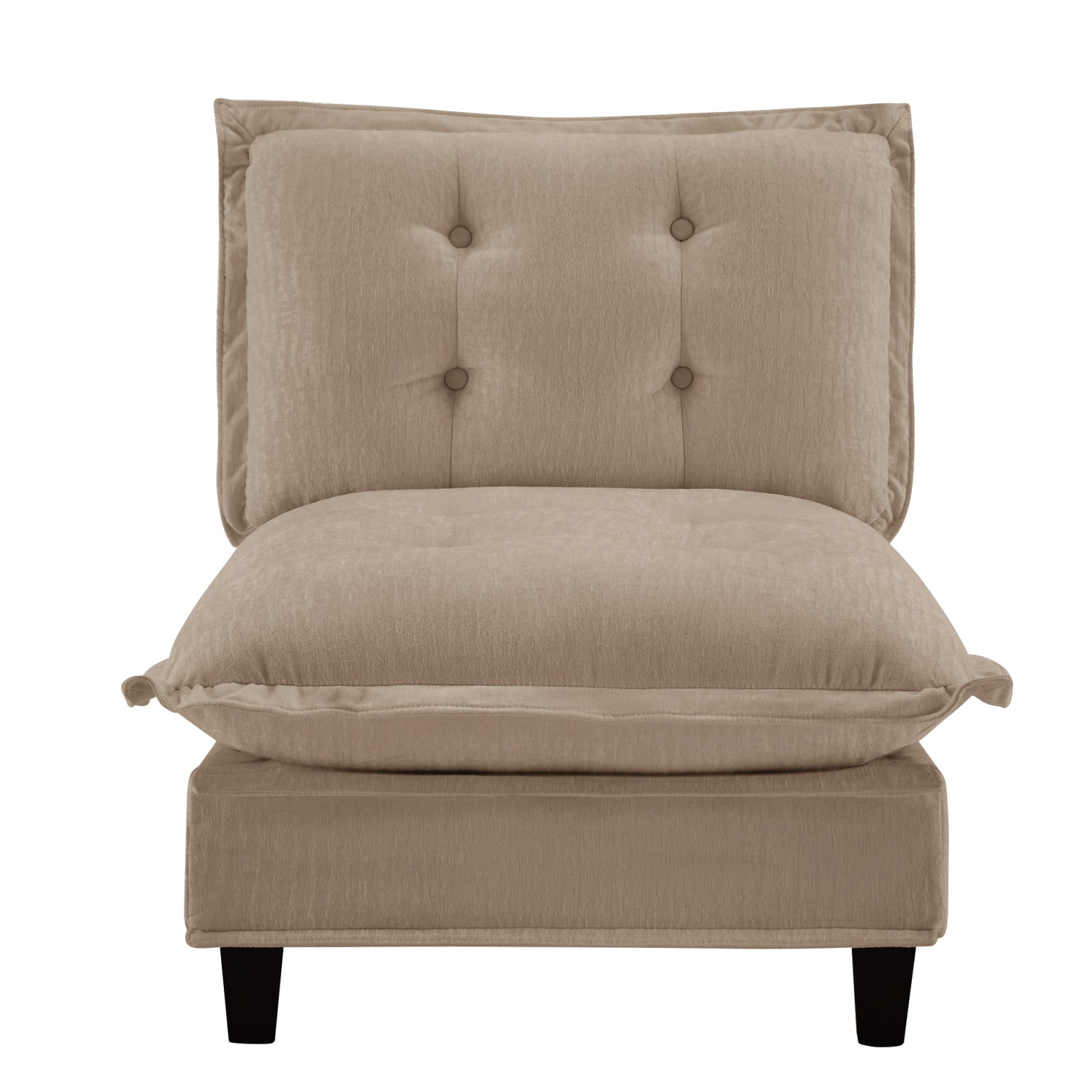 73" Armless Sofa Chenille Light Brown Modular Sectional