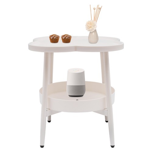 Sofa Side Table Snack Table End Table With Storage Basket For Bedroom