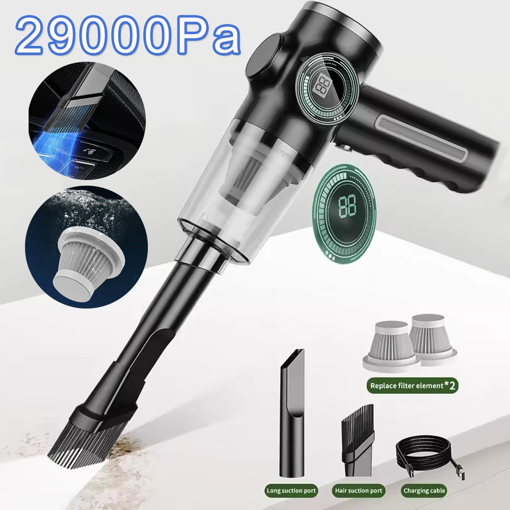29000PA Cordless Car Vacuum Cleaner 12V Handheld Vac Air Duster Wet/Dry Portable