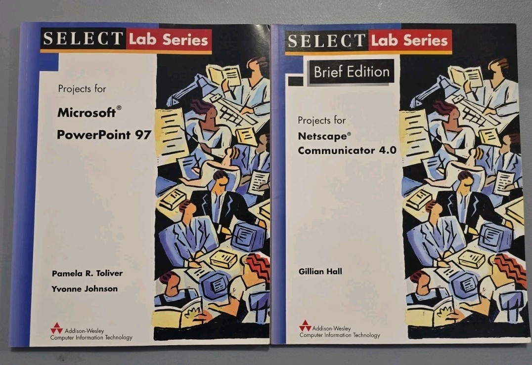 Retro 1997 Software Workbooks - Netscape 4.0 & MS PowerPoint 97 Lab Series