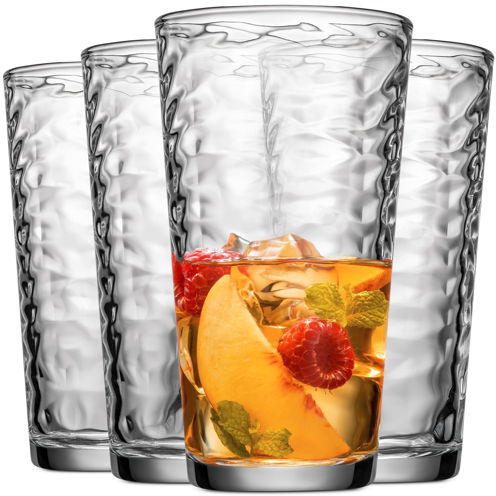 Glaver's Drinking Glasses Set of 4 Highball Glass 4 Count (Pack 1), Clear