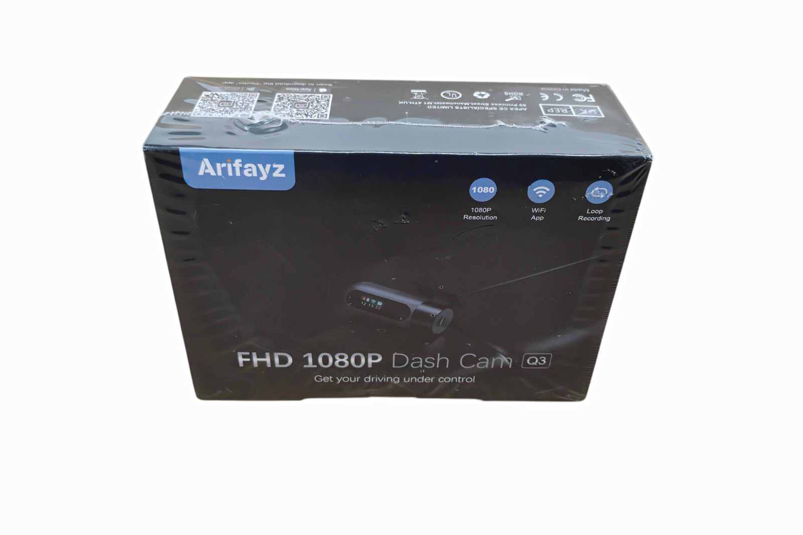 Arifayz FHD 1080P Dash Cam  Q3 w/ Night Vision- Brand New In Plastic