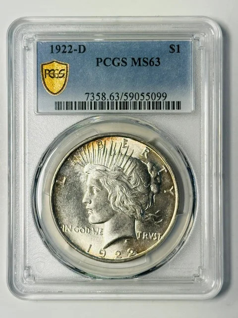 1922 D Peace Dollar PCGS MS-63