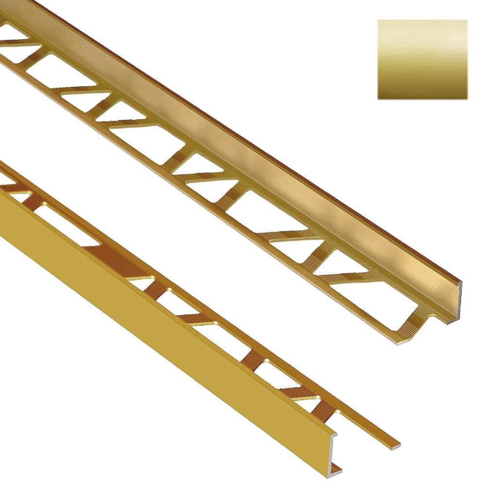Gold Tile Edge Trim 3/8 in. by 8 ft. Aluminum L Angle  - Tube of 10