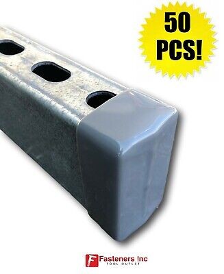 (Qty 50) 3-1/4" X 1-5/8" Grey / Gray End Caps Unistrut Channel #4880GY P2860-50
