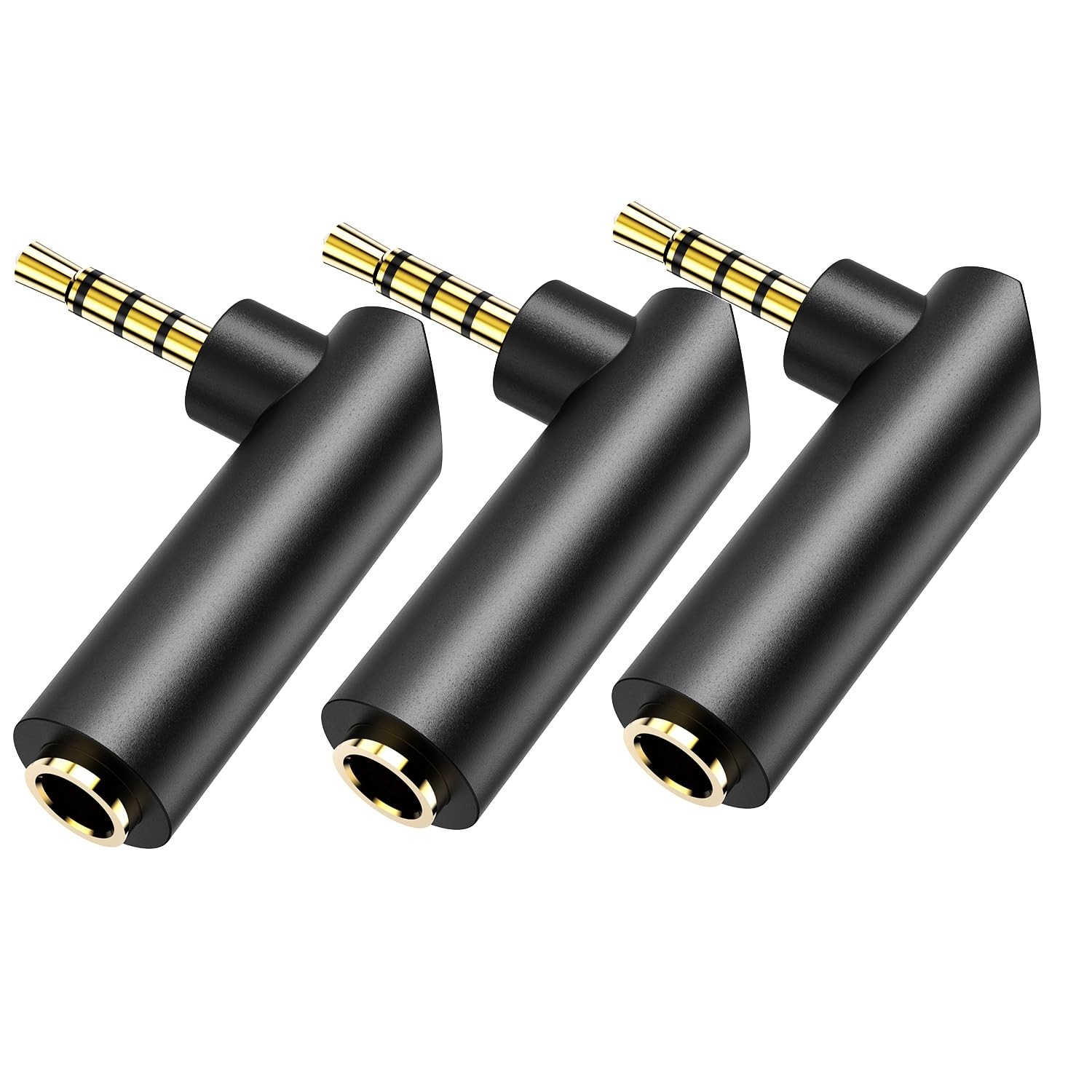 3.5mm Angle Male to Female Audio Adapter,90 Degree Right Angle Gold-Plated TR...