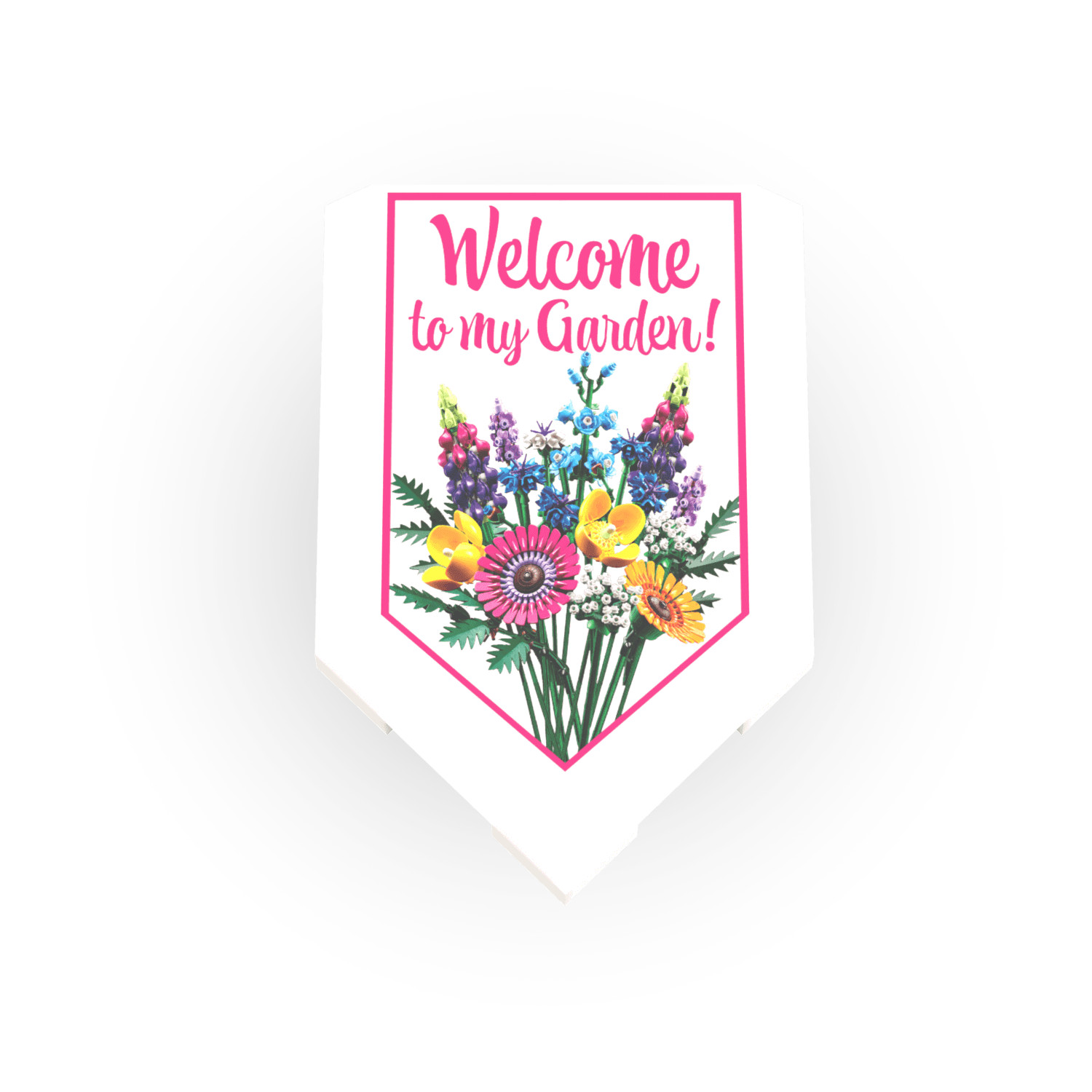 Welcome to My Garden Banner Flag  - Custom Printed - Flowers - Brick City