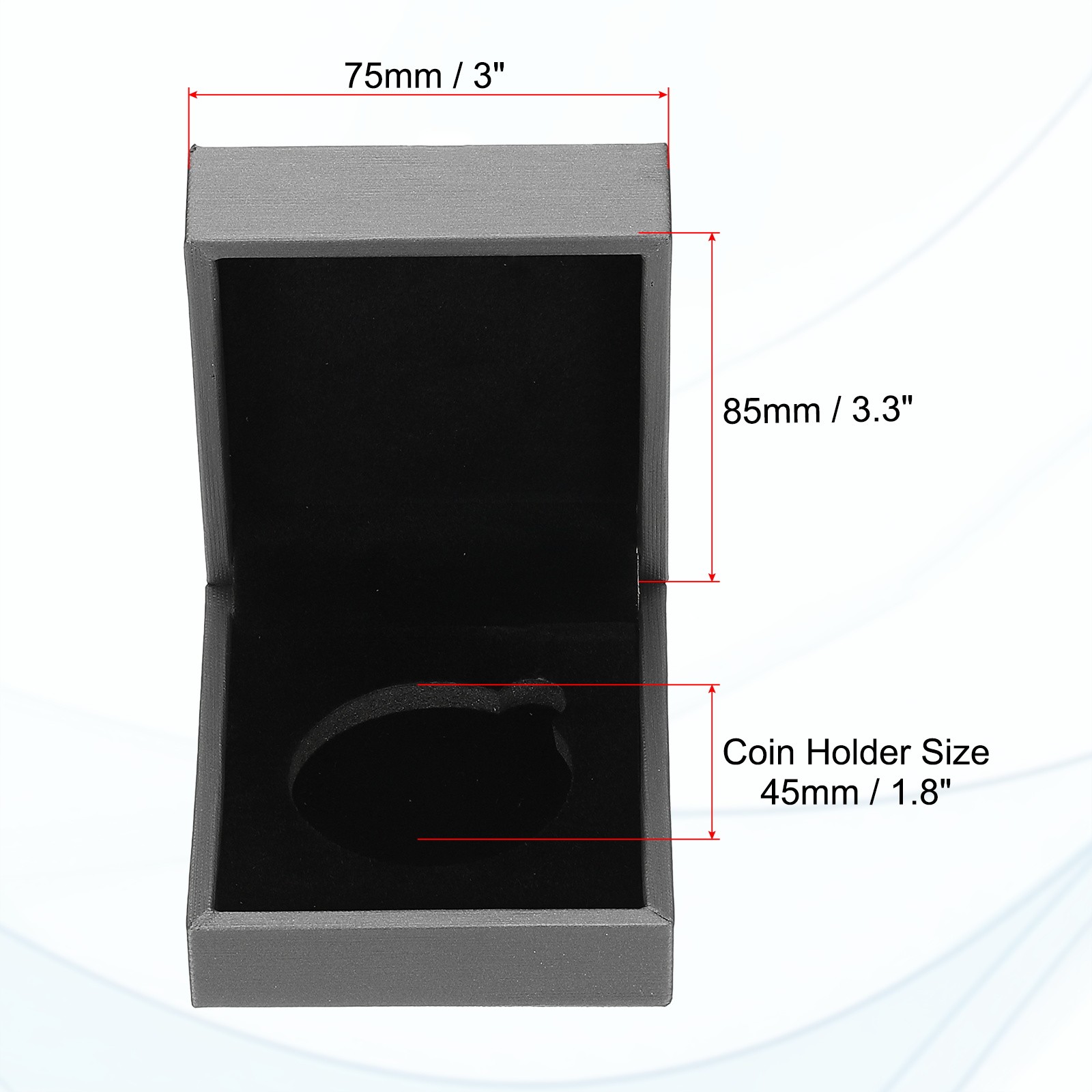 Coin Display Box, Grey for 45mm Square
