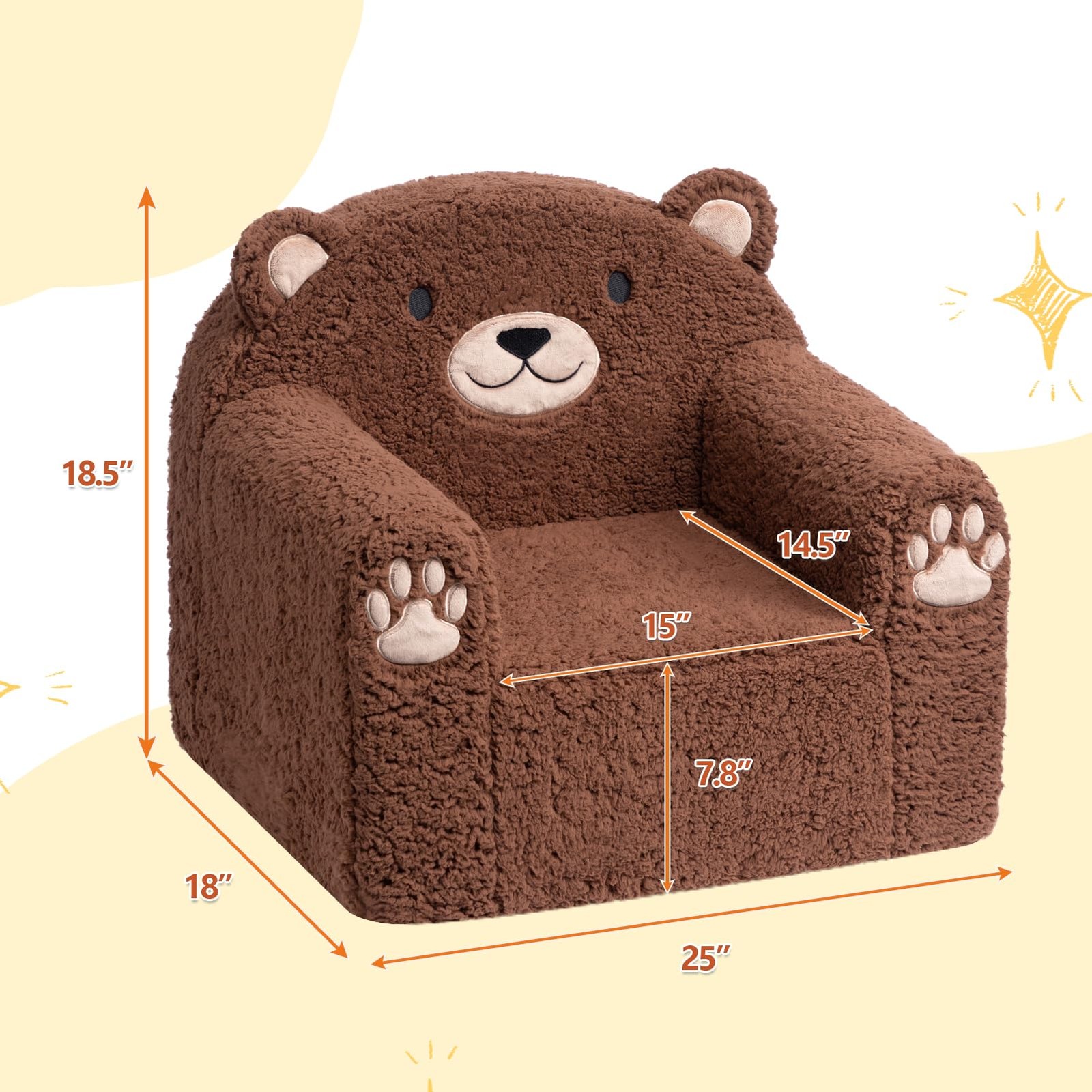 Animal Series Kid's Chair, Ultra-Soft Comfy Foam Filled Sofa Chair, Cute Anim...
