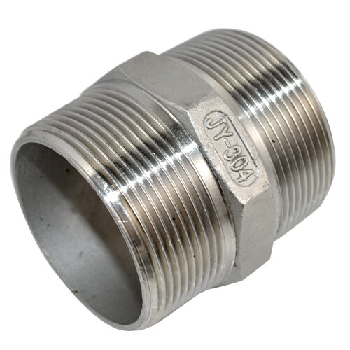 2" 2 inch in Male Pipe Fitting Hex Nipple NPT Stainless Steel SS304 connector