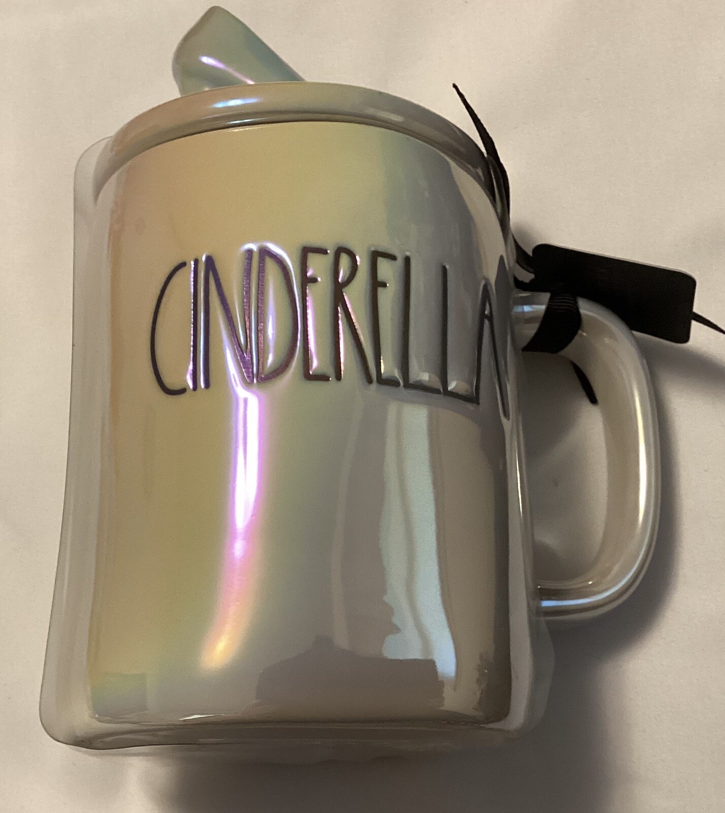 Rae Dunn Cinderella Iridescent Mug With Slipper Top