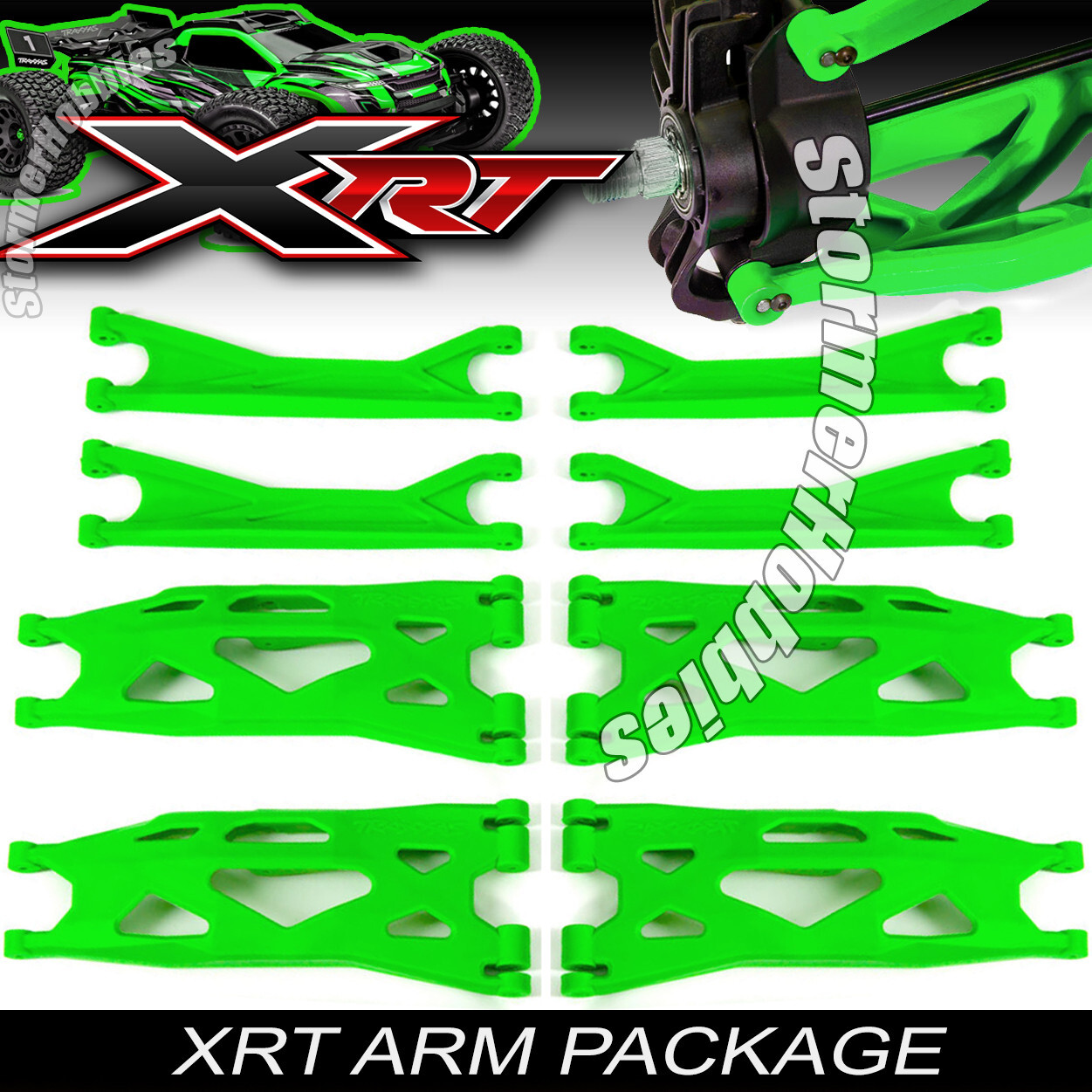 Traxxas XRT GREEN Suspension Arm Conversion, Complete Package With All 8 Arms