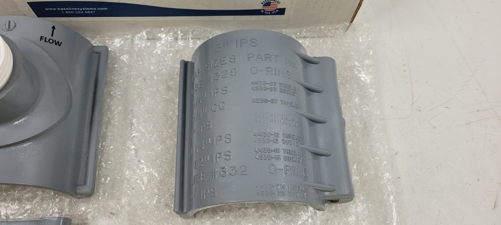 Baseline PFS Series Saddle Style Flow Sensor PVC w/ Decoder | BL-PFS300