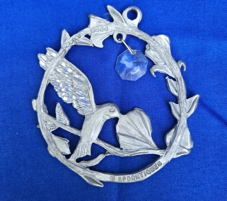 Spoontiques Pewter Ornament Suncatcher Prism Hummingbird 3" #2354