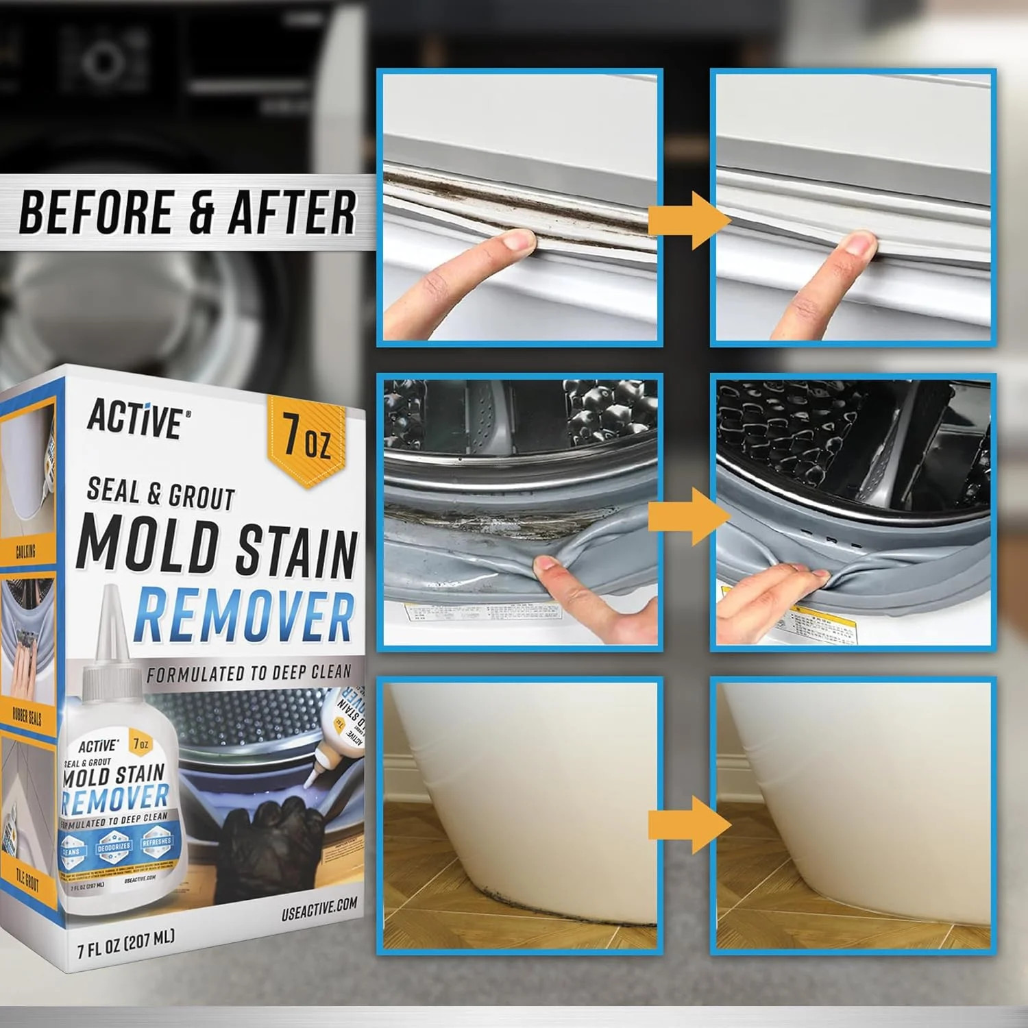 ACTIVE Mold Stain Remover Gel Cleaner Heavy Duty Stain Cleaner for Front Loader