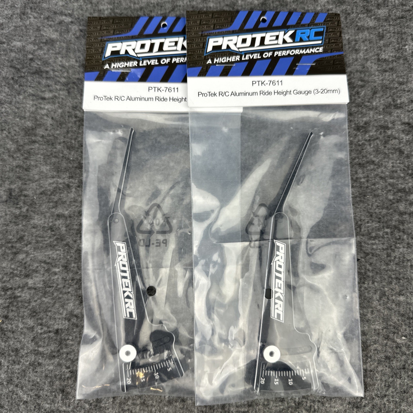 ProTek RC PTK-7611 Aluminum Ride Height Gauge (3-20mm) Lot of 2 NEW.