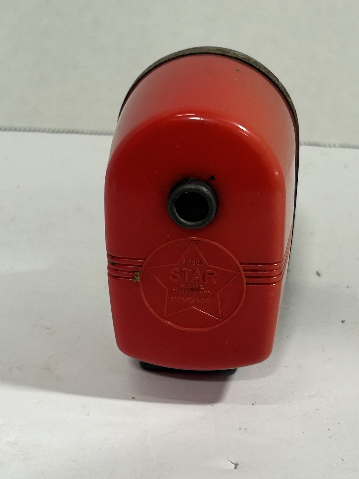Apsco Star Home Pencil Sharpener Red Plastic And Metal.  Mountable Base