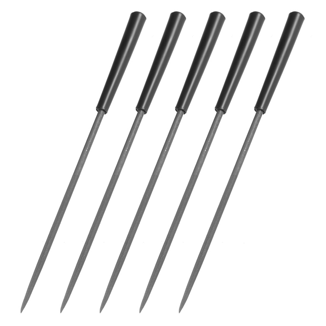 10 x Second Cut Steel Round Needle File with Plastic Handle 3x140mm