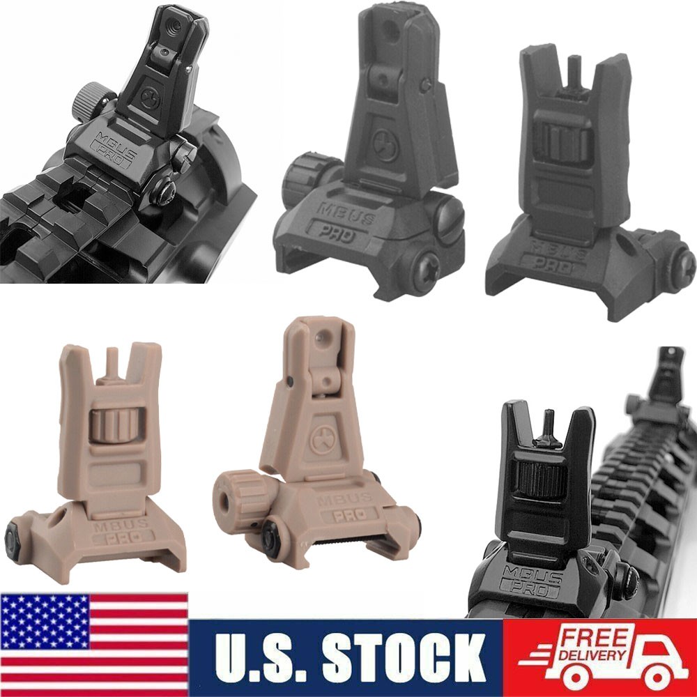 1 Pair Tactical Low Profile Flip-up Backup Sight Folding Sights Front & Rear Set