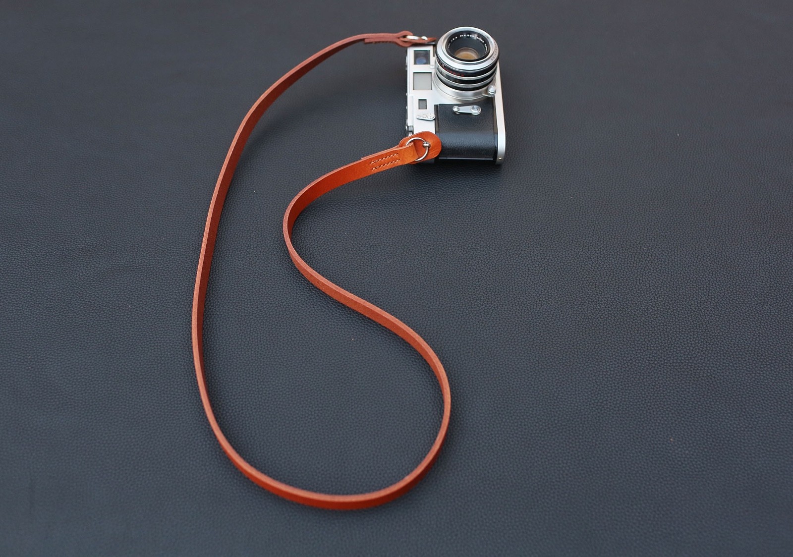 Handcrafted Tan Leather Camera Strap – 13mm Wide, 3.5mm Thick