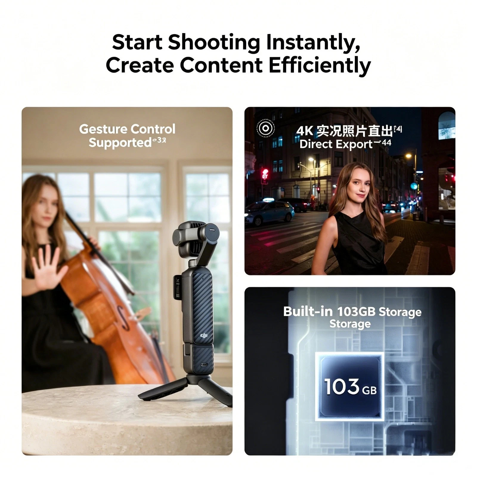 Osmo Pocket Pro Standard Combo Handheld Stabilizer 4k Camera US Stock
