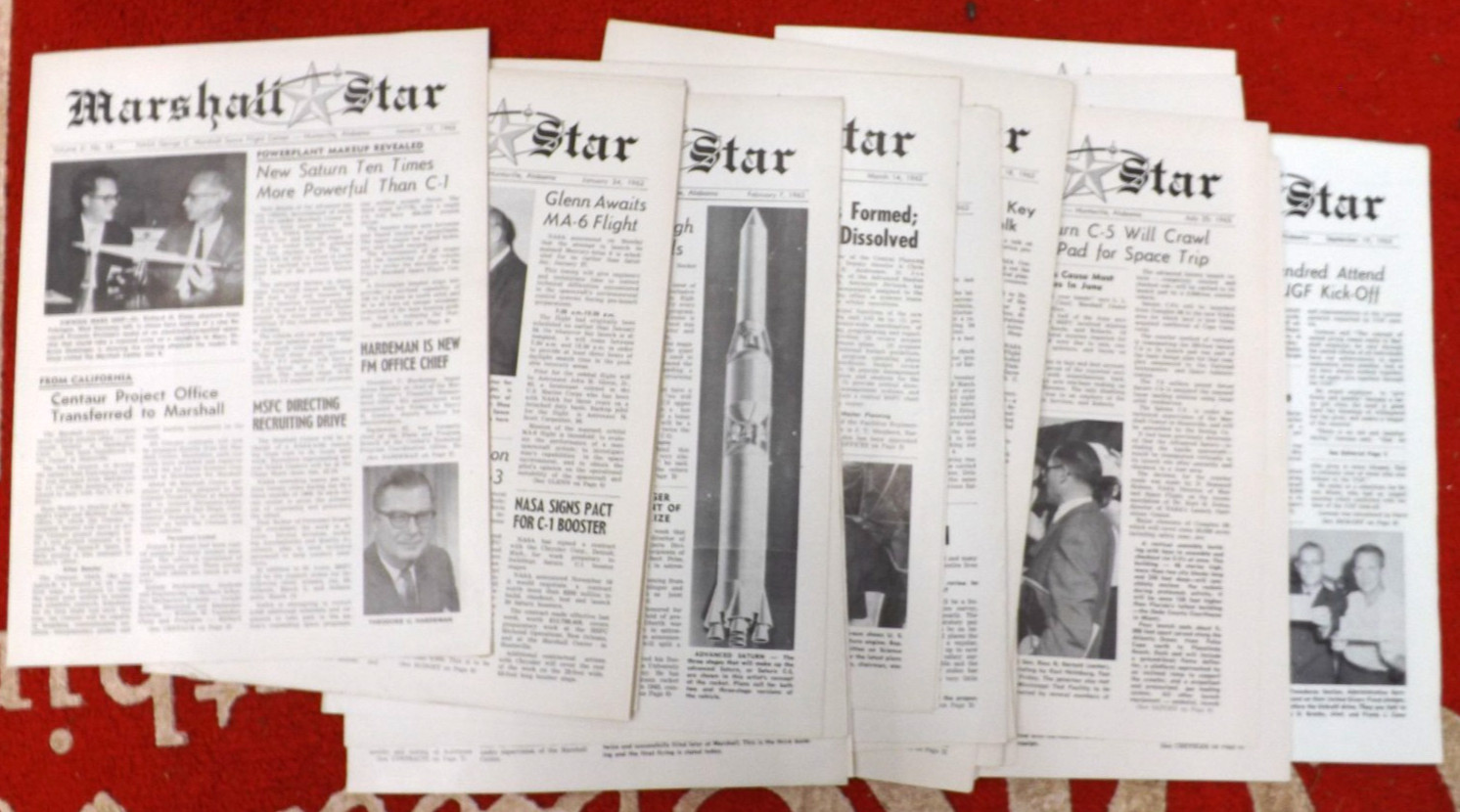 RARE 30 1962 ISSUES MARSHALL STAR NASA MSFC HUNTSVILLE AL NEWSLETTER LOT SATURN