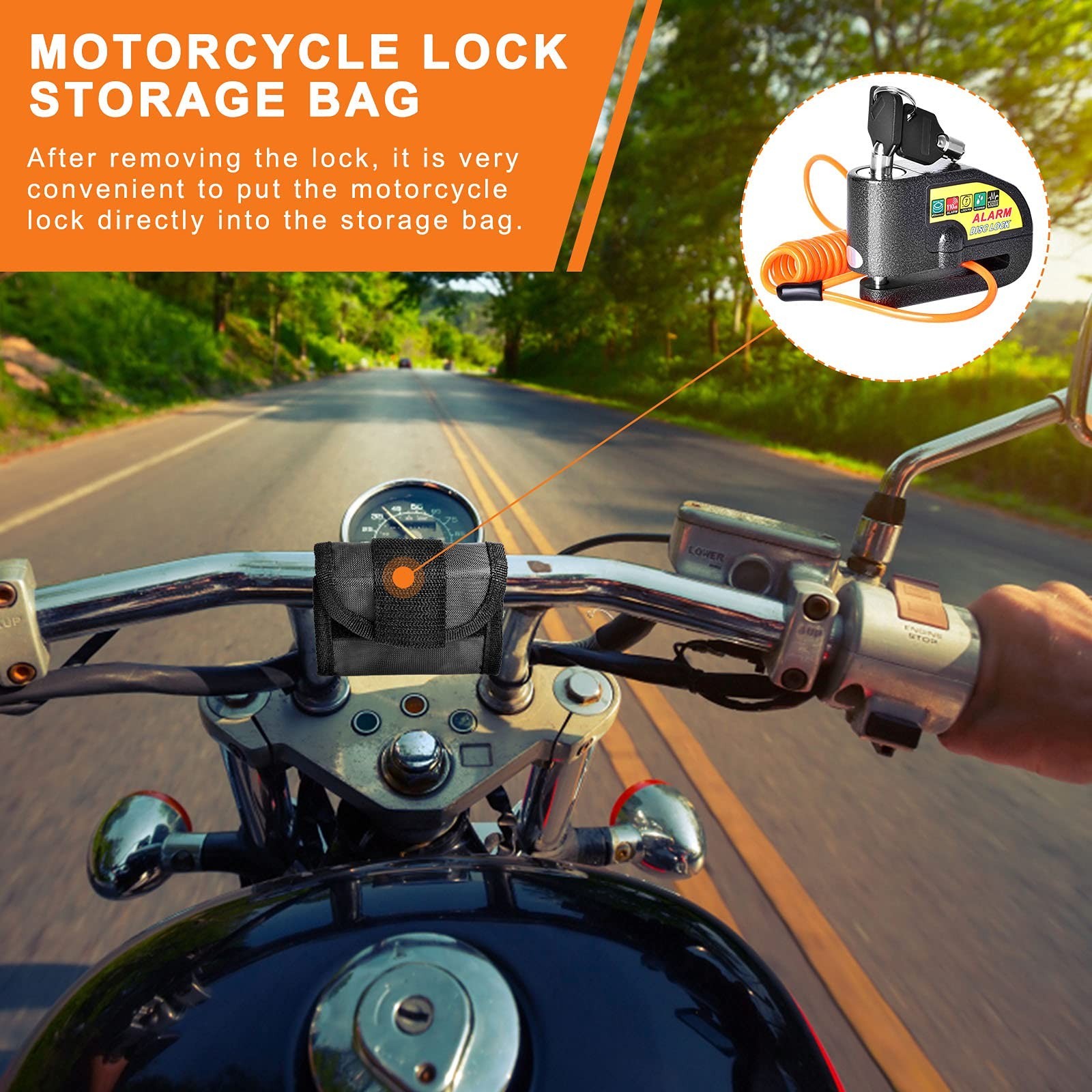 Motorcycle Alarm Disc Brake Lock, Motorcycle Locks Anti-Theft Security Wheel ...