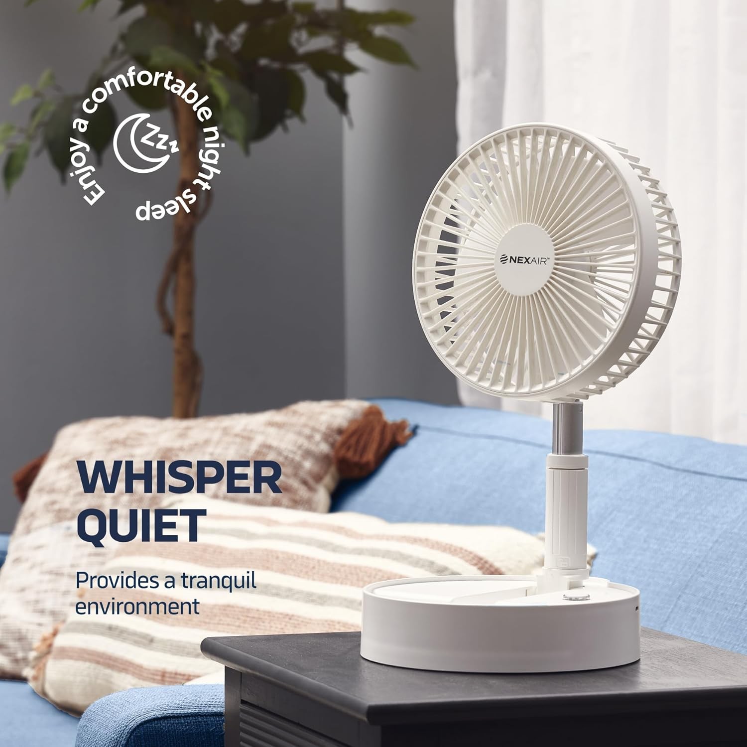 8" Foldable Fan, Oscillating 4 Speed Portable Fan Adjustable Height