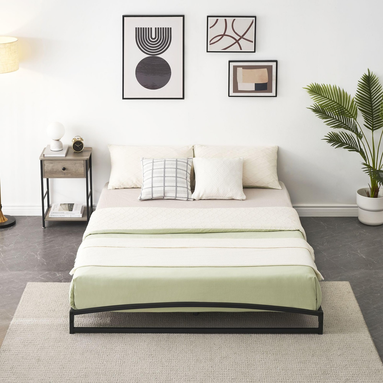Twin/Full/Queen Size Bed Frame 6"/10" Metal Platform Bed Frame W/Storage Heavy D