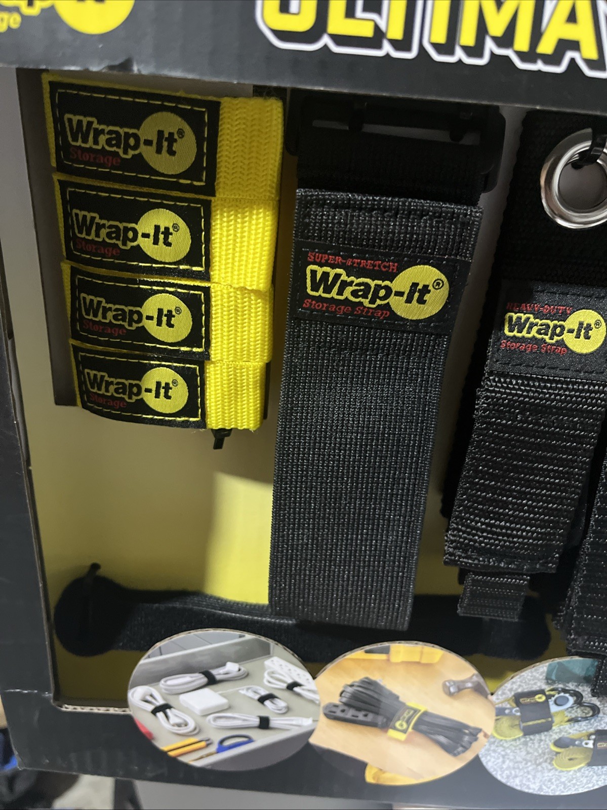 Wrap-It Storage Ultimate Organisation Storage Hang Gripping Strap Tie Pack 24Pcs