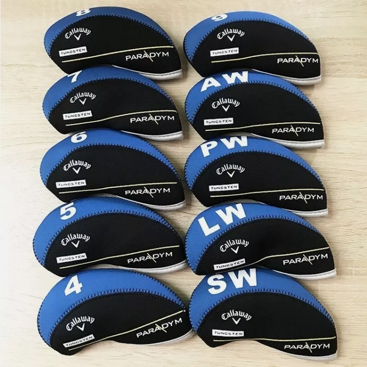 Golf Iron Head Cover Classic Black Blue Club Head Set of 10-