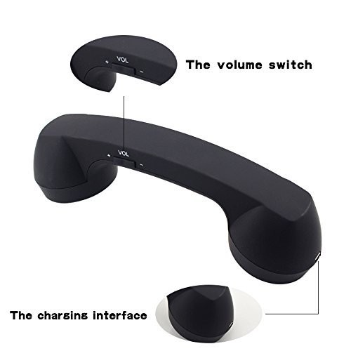 Wireless Retro Telephone Handset RadiationProof Headset for Mobile Call Black