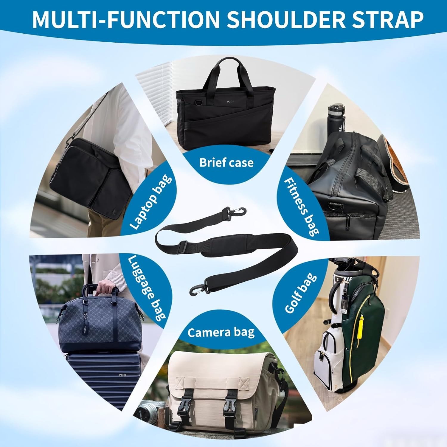 63" Adjustable Shoulder Strap Compatible with Veto Pro Pac,with Detachable Thick