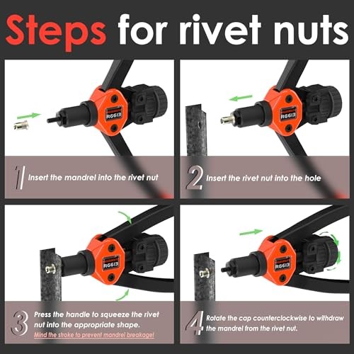 Dual-Function Rivet Nut Tool Rivet Gun Kit Including 405 pcs Rivet Nuts orange