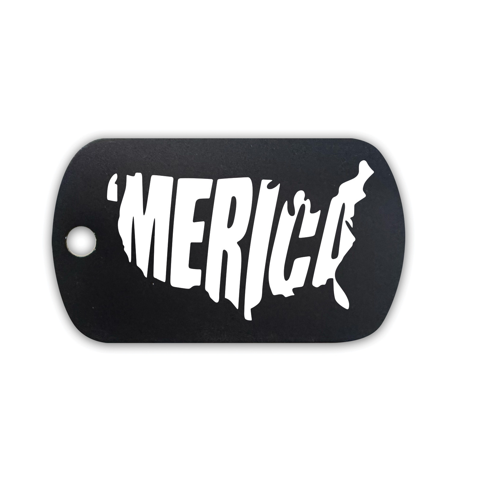 Merica GI Dog Tag Aluminum Keychain with Custom Engraving