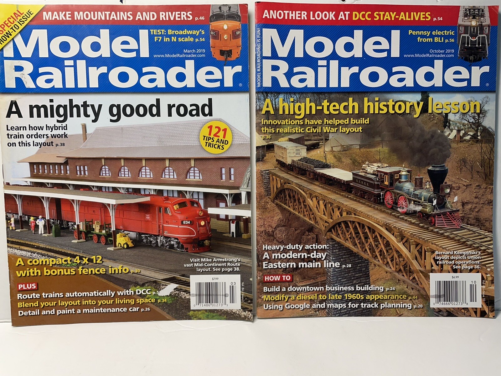Model Railroader Magazines 2019 Lot of 8 Used