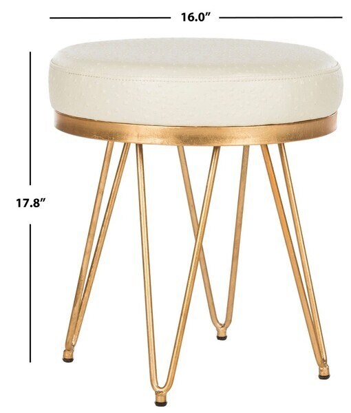 Safavieh Jenine Faux Ostrich Round Bench, Reduced Price 2172706185 FOX6249A