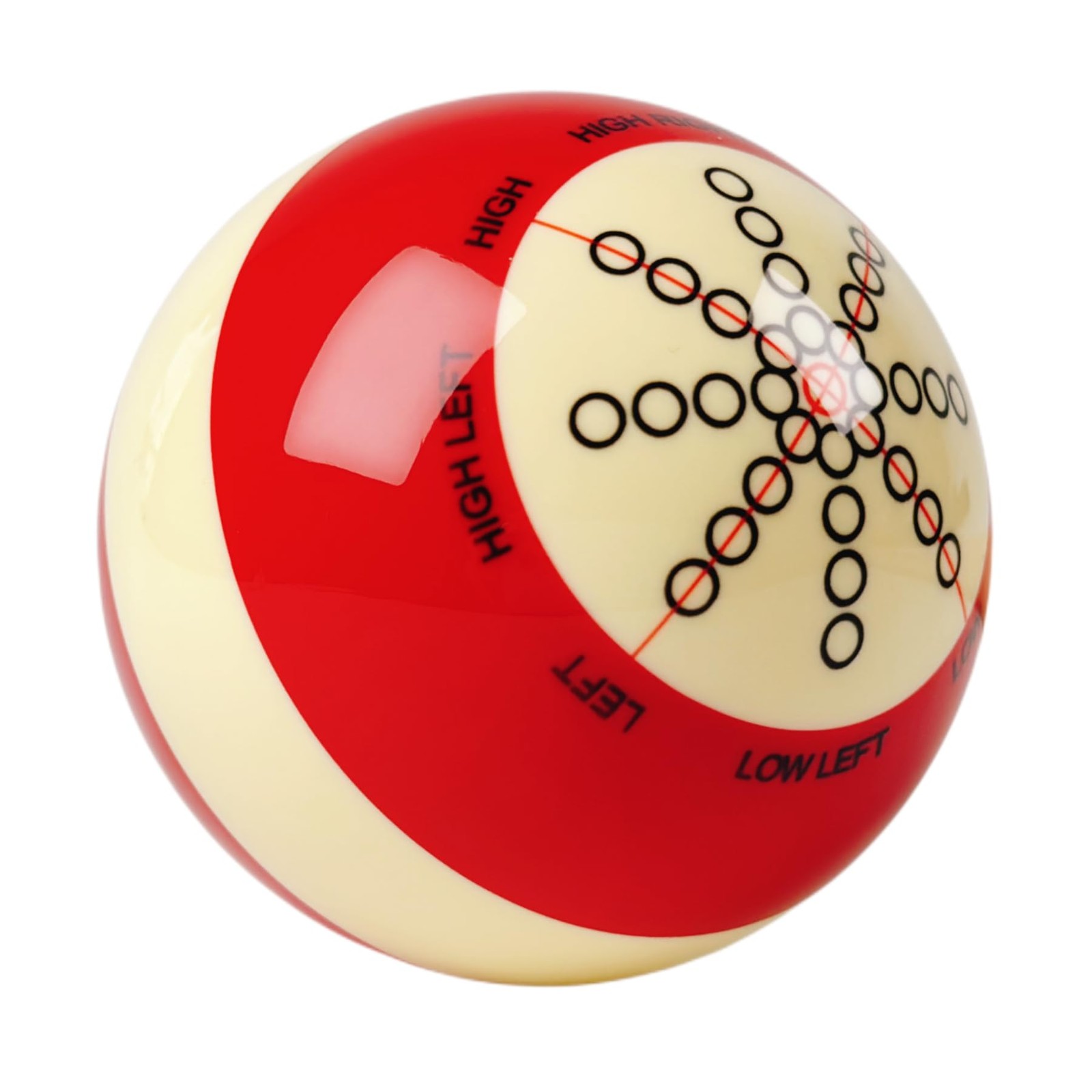 AGIEG Standard Pool Billiard Pro Cup Cue Ball with 6 Red Dots 2-1/4'' 6 red